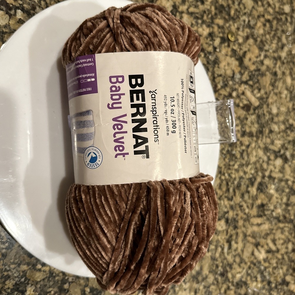 Bernat Baby Velvet Yarn CHOCOLATE  1 Skein 10.5oz. 492 Yards SOFT Yarnspiration